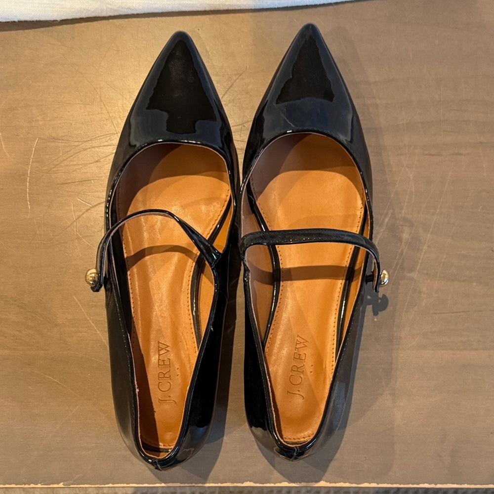 J. Crew Black Patent Leather Flats